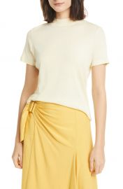 Mock Neck Short Sleeve Pima Cotton T-Shirt at Nordstrom